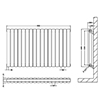 Hudson Reed Revive Double Panel Horizontal Radiator 600mm High small Image 4