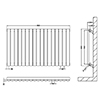 Hudson Reed Revive Single Panel Horizontal Radiator 600mm High small Image 4