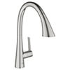 Grohe Zedra Contemporary Pull-Out Kitchen Sink Mixer Tap with Swivel Spout - Flat Handle small Image 4