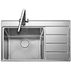 Rangemaster Boston Inset Stainless Steel 1 Bowl Kitchen Sink 860 x 520mm small Image 4